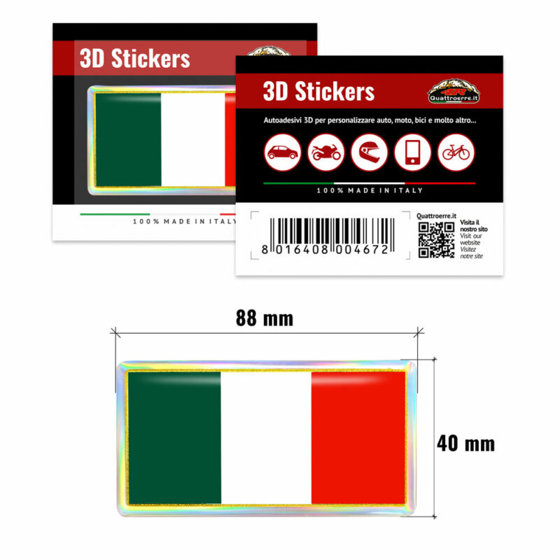3D Sticker Bandiera Italia – Motorstile