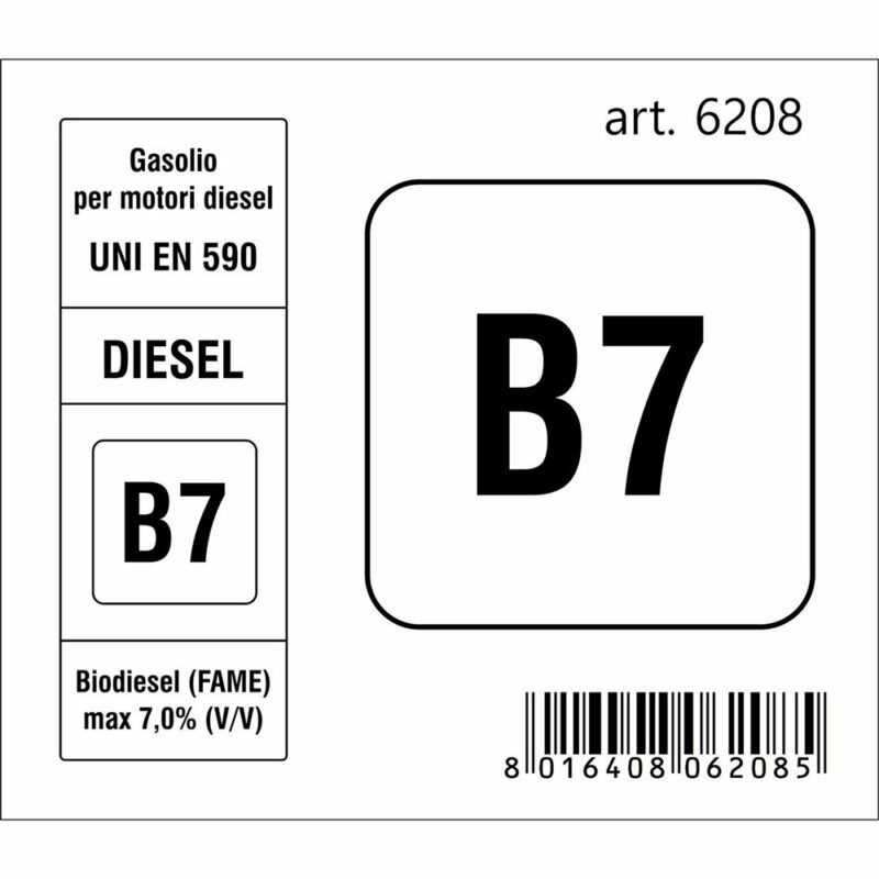 Adesivo Sigla Carburante B7 Diesel