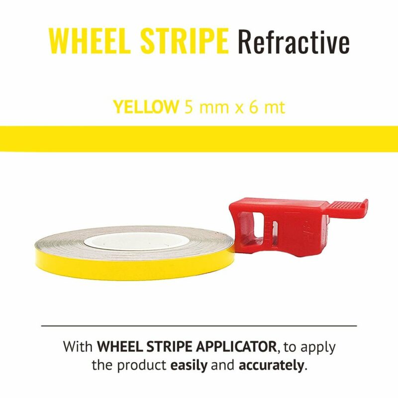 Wheel Stripe Rifrangente 5 mm con Applicatore Giallo