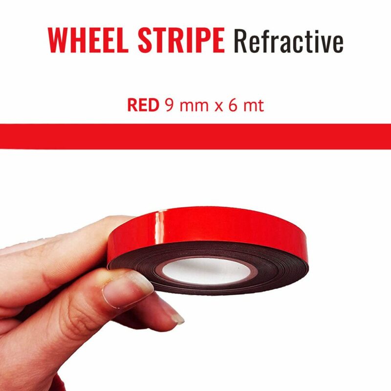 Wheel Stripe Rifrangente 9 mm Rosso