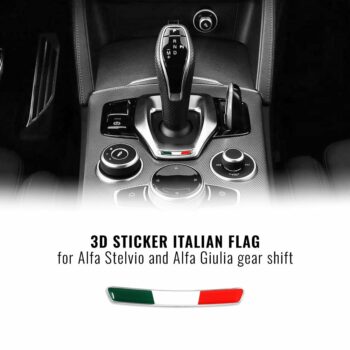 3D Sticker Italia per Leva del Cambio Alfa Giulia e Stelvio, Set da 2 applicazione