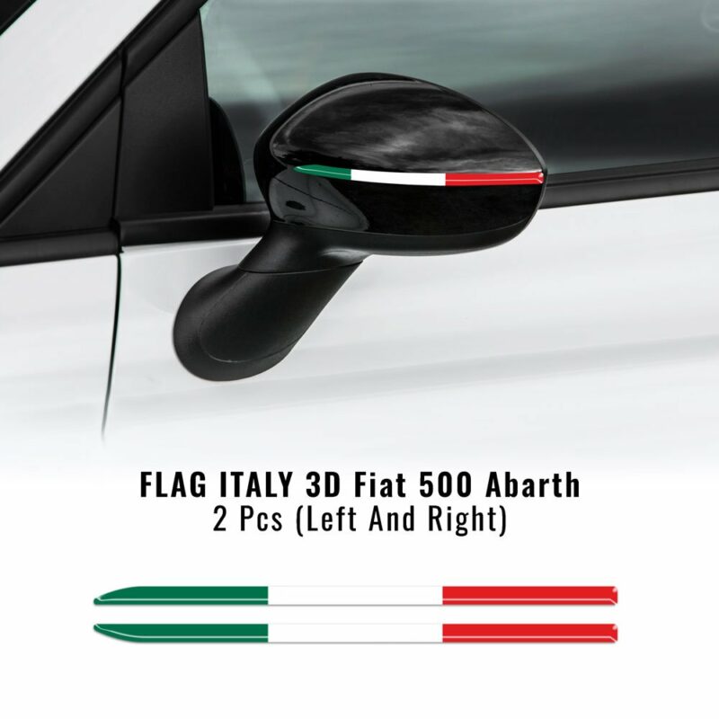 Bandierina 3D tricolore Italia per specchietti Fiat 500 Abarth