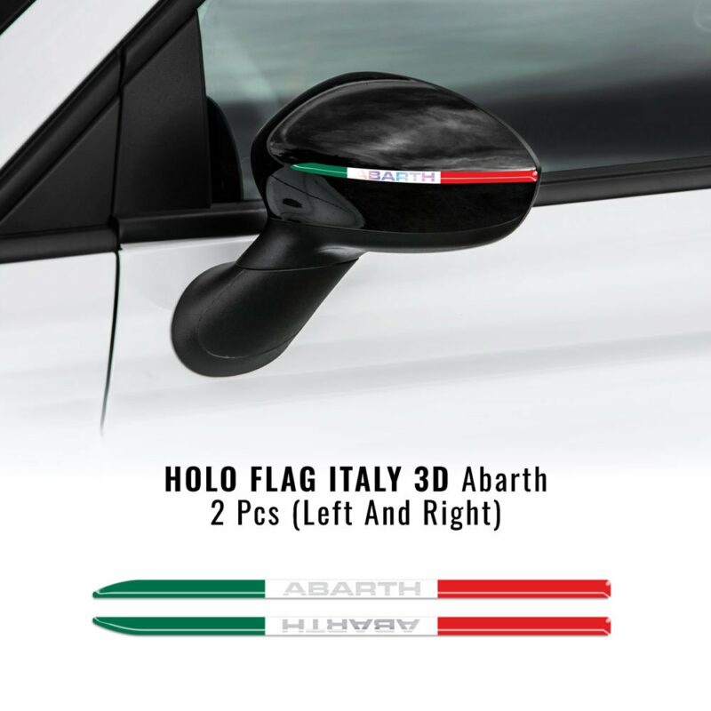 Bandierine adesive 3D olografiche tricolore Italia 2 pezzi