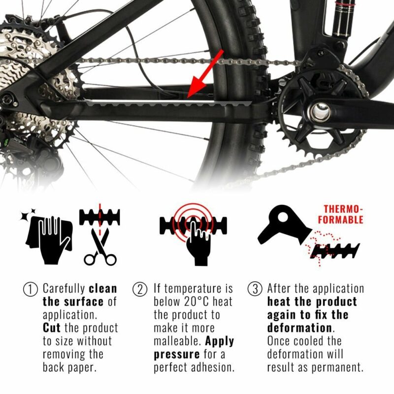 Protezione adesiva batticatena per bicicletta istruzioni di applicazione