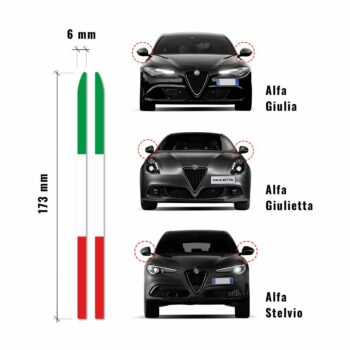 Bandierine adesive tricolore Italia misure e modelli