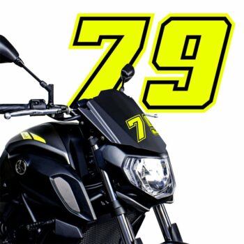 Numeri Race Moto GP giallo fluo esempio applicazione