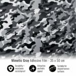 Pellicola adesiva per wrapping mimetic grey 35x50
