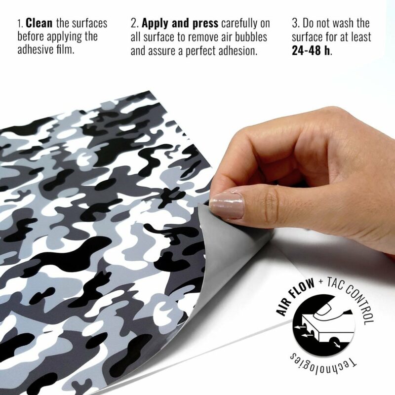 Pellicola adesiva per wrapping mimetic grey istruzioni