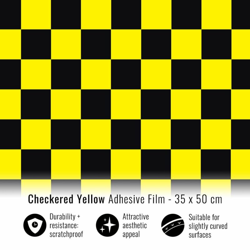 Pellicola adesiva scacchi giallo e nero
