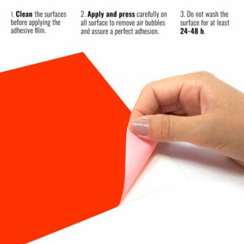 Pellicola adesiva rosso fluo istruzioni