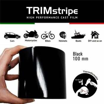 Trim Stripe Strisce Adesive per Auto, Nero, 100 mm