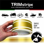 Trim Stripe Strisce Adesive per Auto, 3 Fili, Oro 50 mm