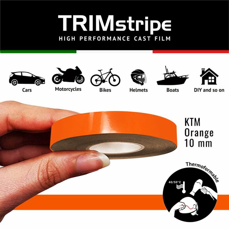 Trim Stripe Strisce Adesive per Auto, Arancio Ktm 10 mm
