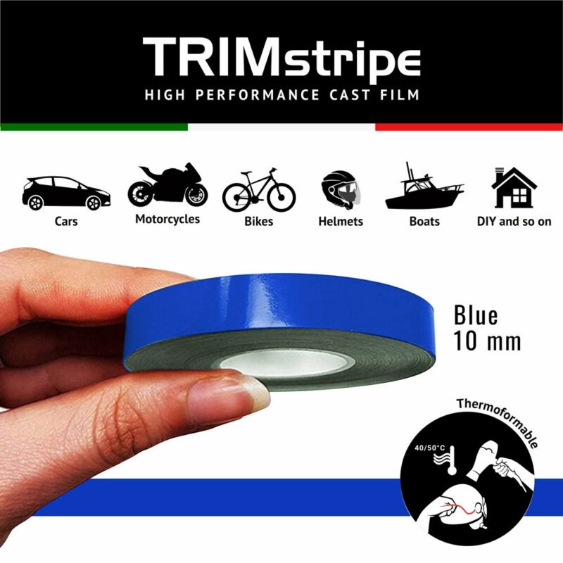 Trim Stripe Strisce Adesive per Auto, Blu 10 mm