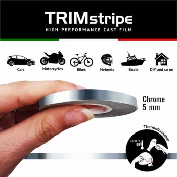 Trim Stripe Strisce Adesive per Auto, Cromo 5 mm