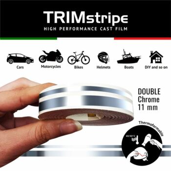 Trim Stripe Strisce Adesive per Auto, 2 Fili, Cromo
