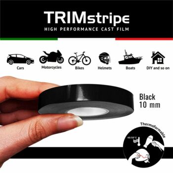 Trim Stripe Strisce Adesive per Auto, Nero 10 mm