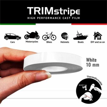 Trim Stripe Strisce Adesive per Auto, Bianco 10 mm