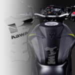 Paraserbatoio-Moto-Racing-Logo-Kawasaki-Trasparente-Glitter-18086-E