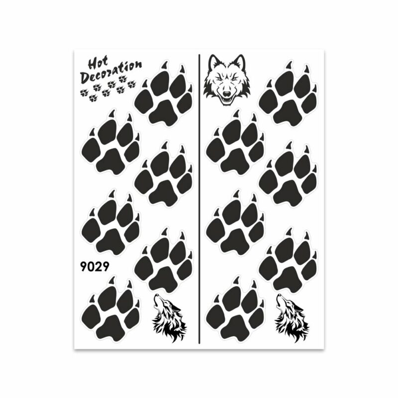 Adesivi Stickers Giganti Orme Lupo 24 x 20 cm nero