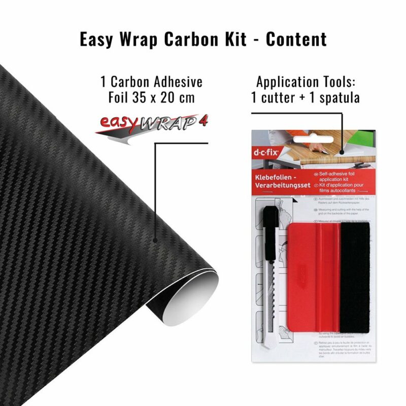 Kit Easy Wrap Carbon contenuto del kit foglio e accessori
