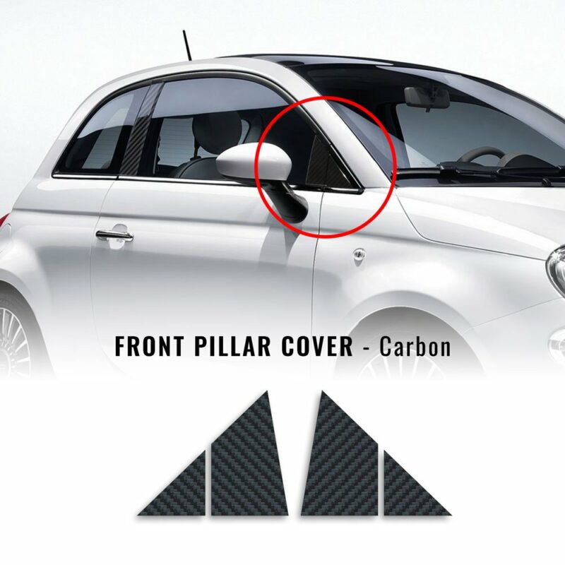 Adesivi Coprimontanti Anteriori Fiat 500 Abarth carbon