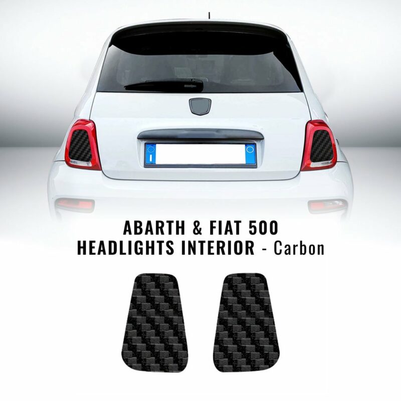 Adesivi Interno Fari Abarth e Fiat 500 carbon