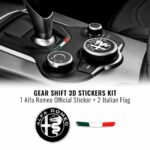 Kit Adesivo Alfa Romeo Logo 51 mm + Bandiera per Interno Giulia e Stelvio