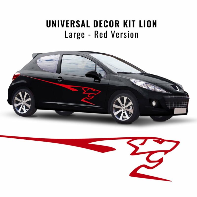 Kit Decorazione Adesiva Peugeot 207 Leone per Fiancate rosso