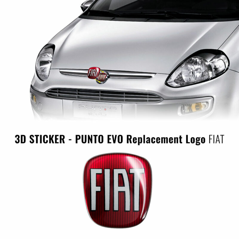 3D Sticker ricambio logo Fiat Punto Evo anteriore