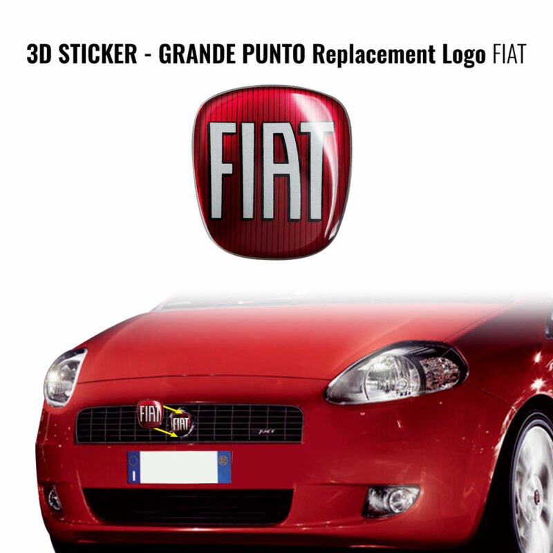 Adesivo sticker ricambio logo Fiat grande punto anteriore