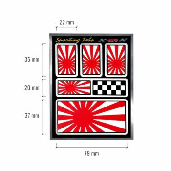 Set di adesivi bandiera Giappone racing per auto, dimensioni