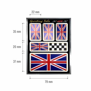 Set di adesivi bandiera Inghilterra UK racing per auto, dimensioni