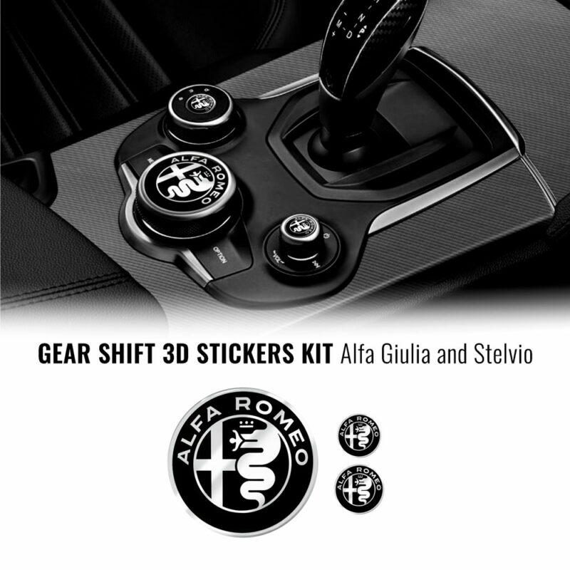 Kit 3 loghi adesivi Alfa Romeo per interno Giulia e Stelvio