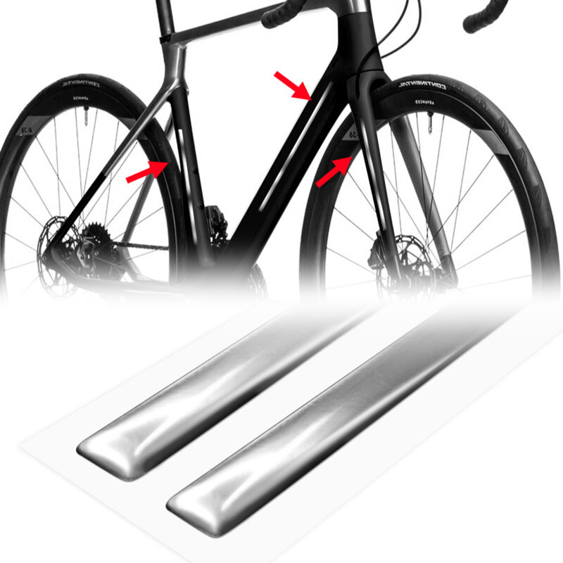 strisce adesive 3d cromate protettive per bicicletta