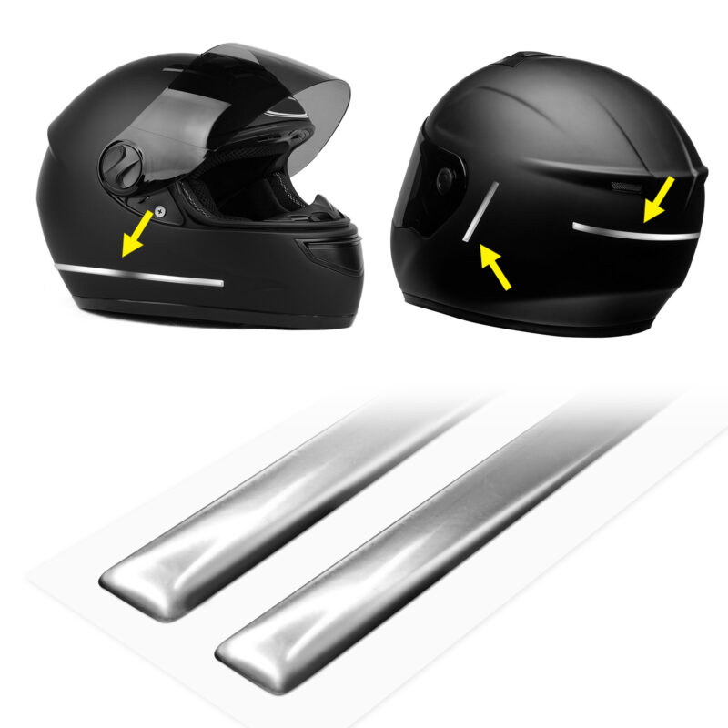 strisce adesive 3d cromate protettive per casco moto