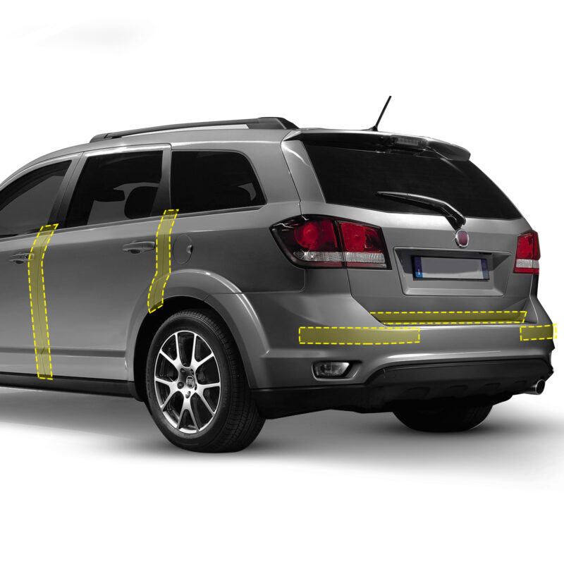 strisce adesive 3d cromate protettive per auto, posizionamenti possibili