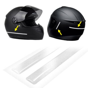 strisce adesive 3d rifrangenti per casco moto, bianco