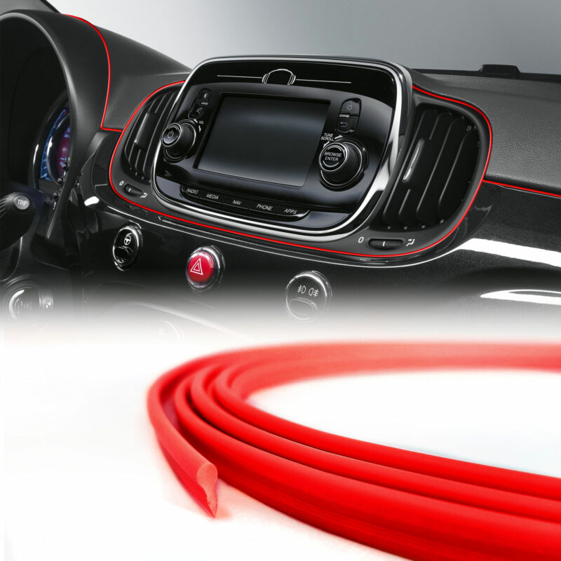 trim profiles mini profilo a incastro per interni auto, rosso