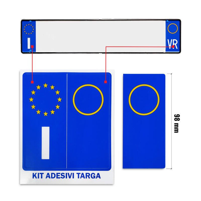 adesivi per targa italia, set di due pezzi