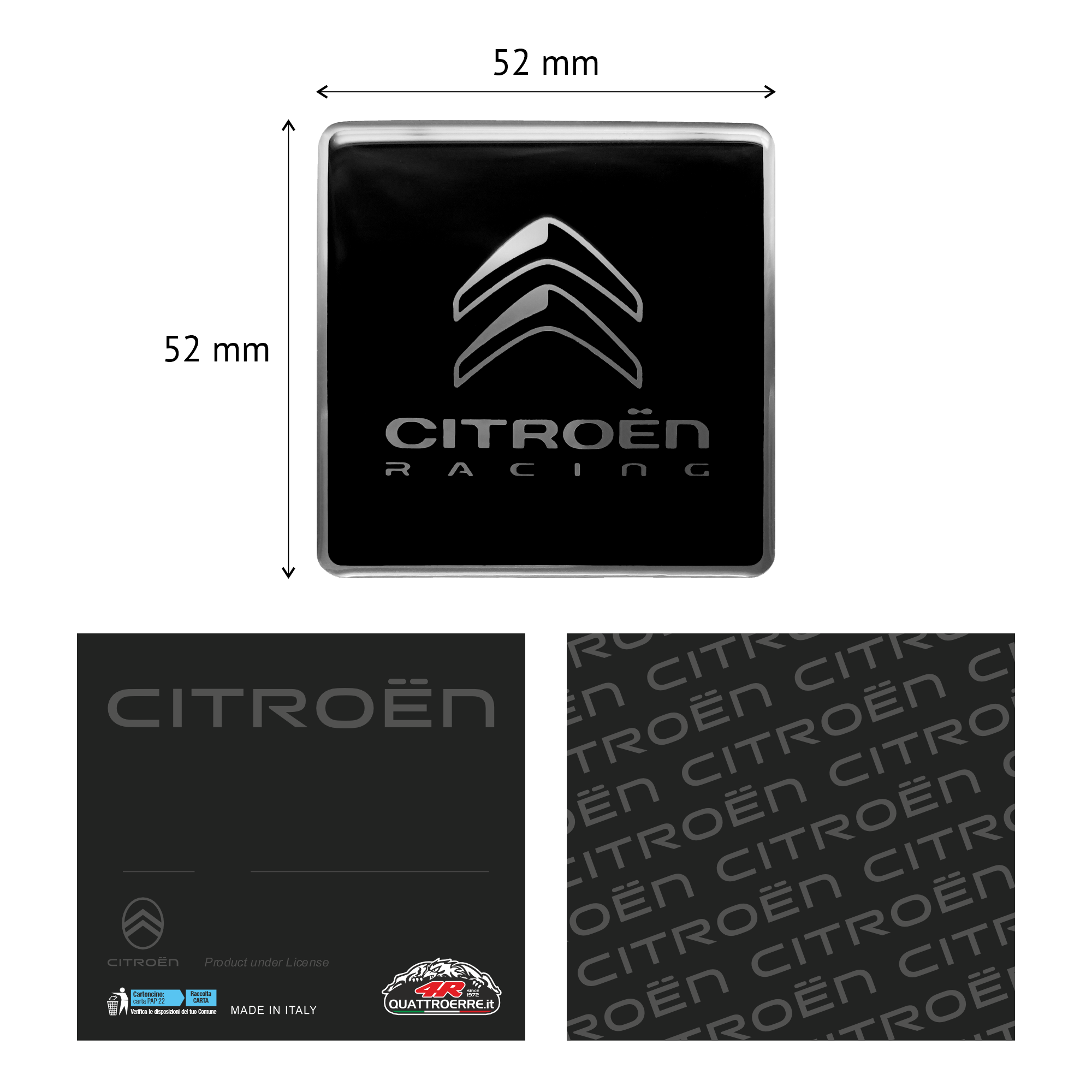 Adesivo-3D-Citroen-Racing-Nero-21012-C